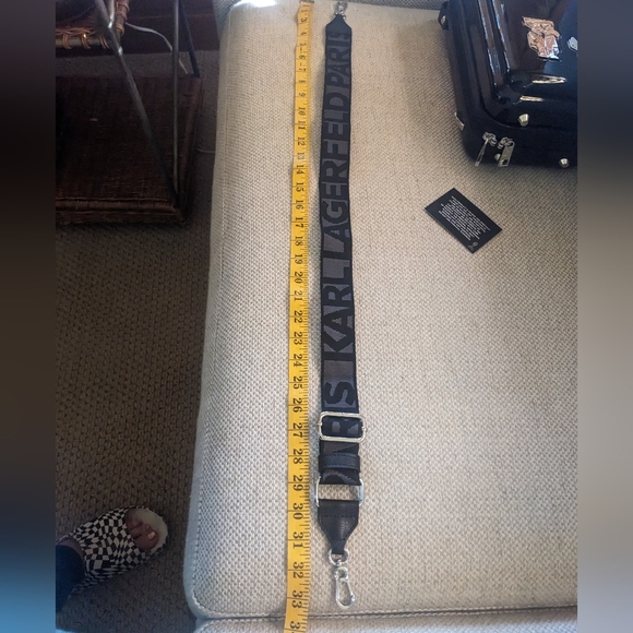 Karl Lagerfeld Paris Maybelle Hard Side Mini Suitcase Backpack in Glossy Black - Picture 4 of 16